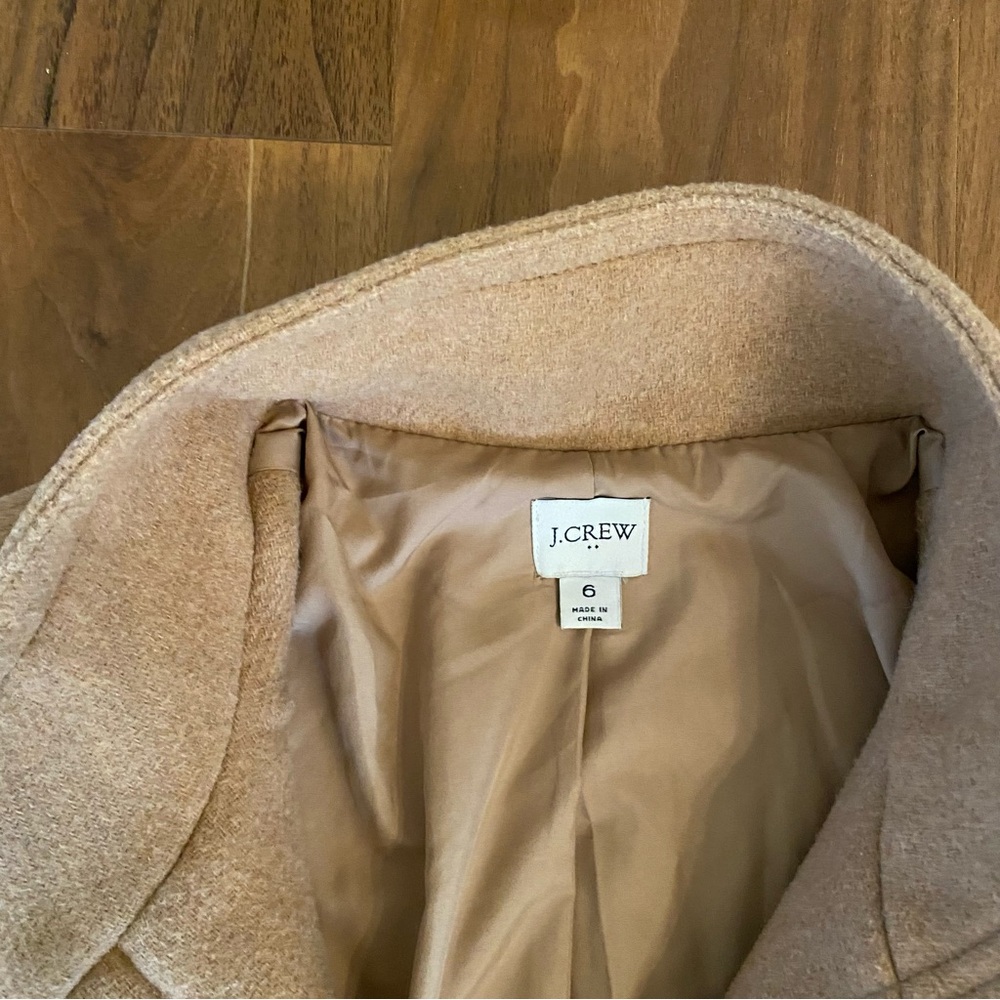 J.Crew Camel Wool Blend Coat Size 6 Classic Tan - Picture 5 of 10